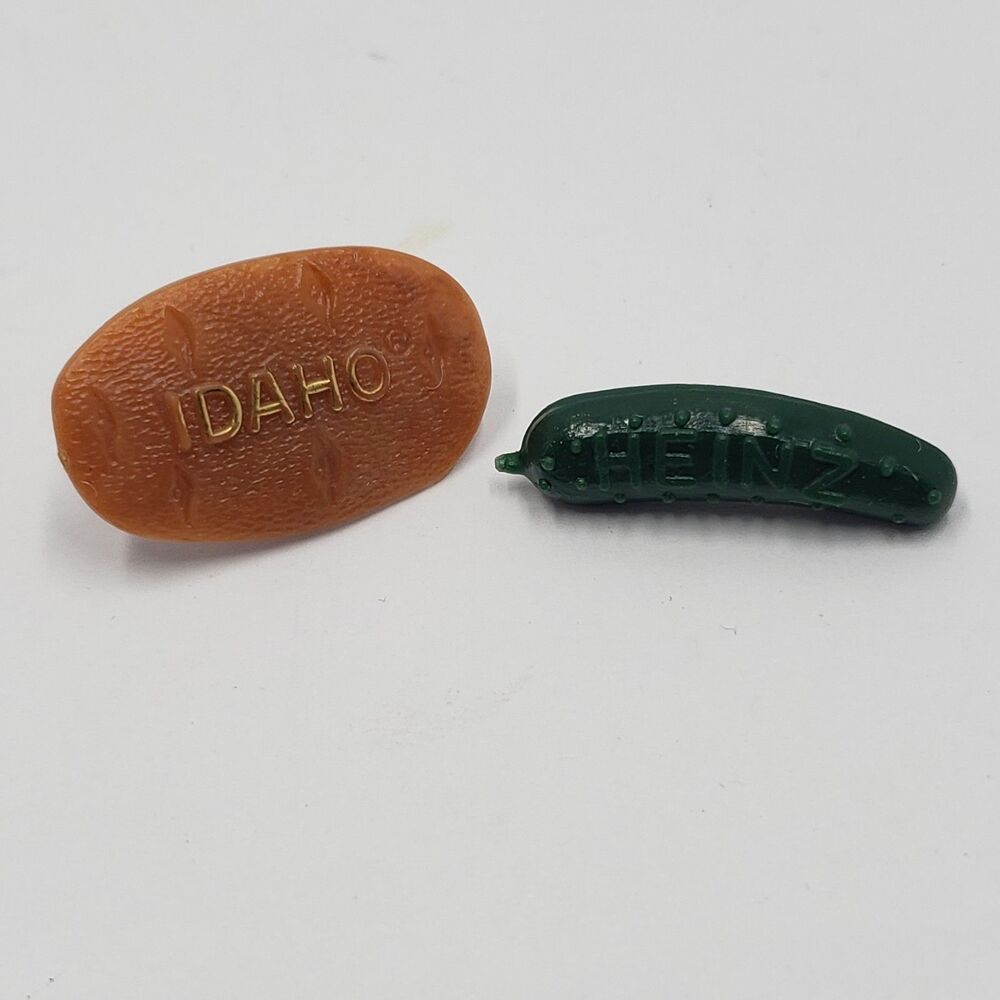 Vintage Worlds Fair Souvenir Pin Lot Heinz Pickle Idaho Potato Promotional Badge